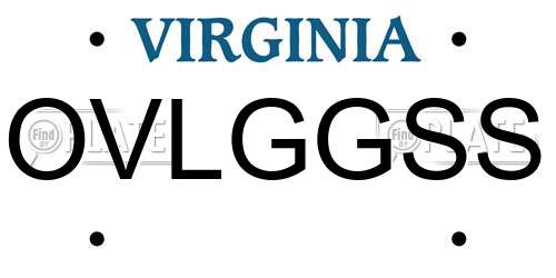 OVLGGSS Virginia License Plate