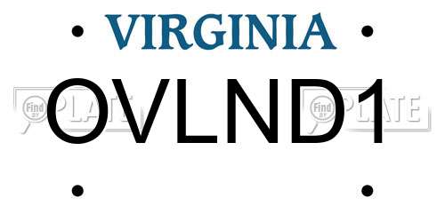 OVLND1 Virginia License Plate