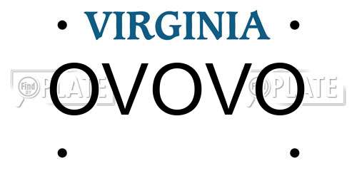 OVOVO Virginia License Plate