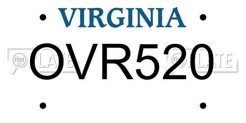 OVR520 Virginia License Plate