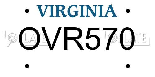 OVR570 Virginia License Plate