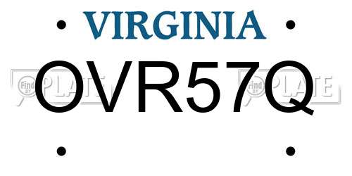 OVR57Q Virginia License Plate