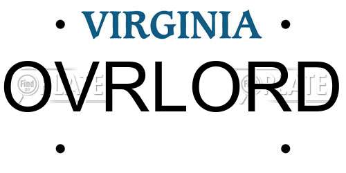 OVRLORD Virginia License Plate