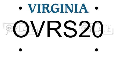 OVRS20 Virginia License Plate