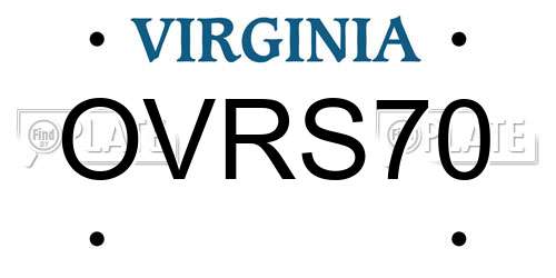 OVRS70 Virginia License Plate