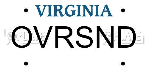 OVRSND Virginia License Plate