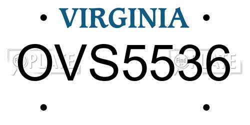 OVS5536 Virginia License Plate
