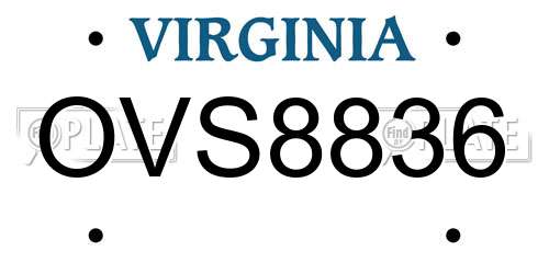 OVS8836 Virginia License Plate