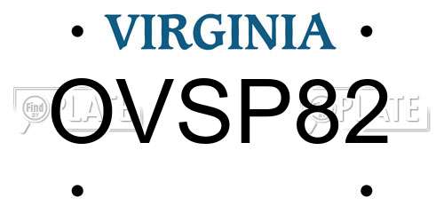 OVSP82 Virginia License Plate