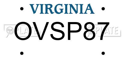 OVSP87 Virginia License Plate