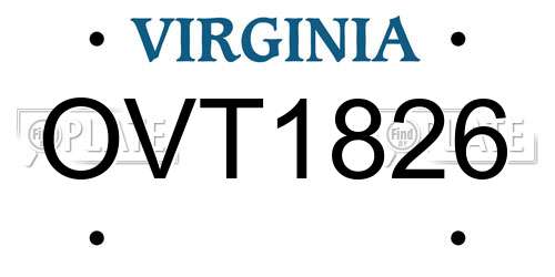 OVT1826 Virginia License Plate