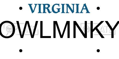 OWLMNKY Virginia License Plate