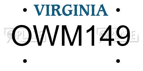 OWM149 Virginia License Plate