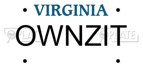 OWNZIT Virginia License Plate