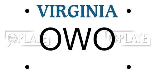 OWO Virginia License Plate