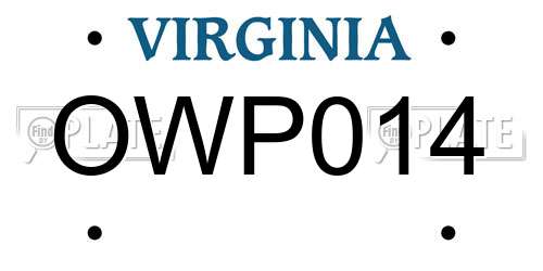 OWP014 Virginia License Plate