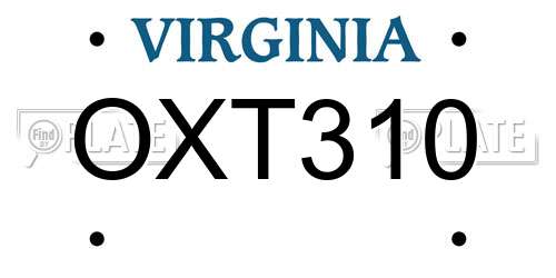 OXT310 Virginia License Plate