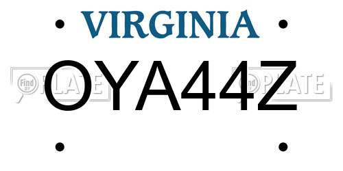 OYA44Z Virginia License Plate
