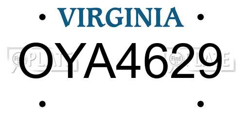 OYA4629 Virginia License Plate
