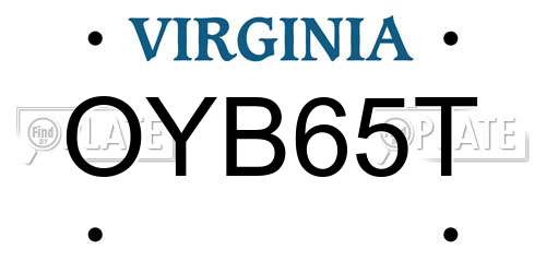 OYB65T Virginia License Plate