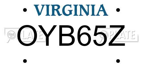 OYB65Z Virginia License Plate