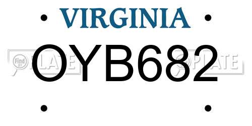 OYB682 Virginia License Plate