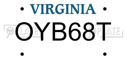 OYB68T Virginia License Plate