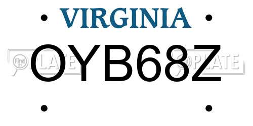 OYB68Z Virginia License Plate