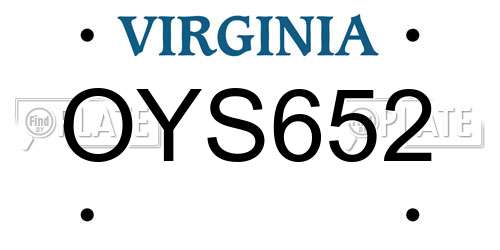OYS652 Virginia License Plate