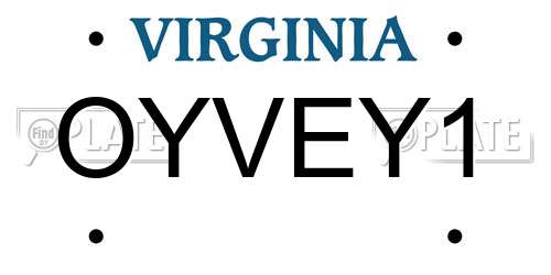 OYVEY1 Virginia License Plate