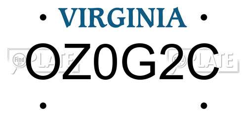 OZ0G2C Virginia License Plate