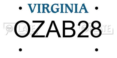 OZAB28 Virginia License Plate