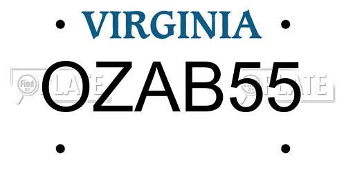 OZAB55 Virginia License Plate