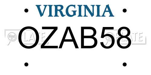 OZAB58 Virginia License Plate