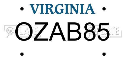 OZAB85 Virginia License Plate