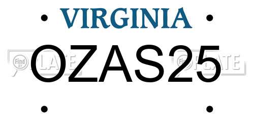 OZAS25 Virginia License Plate