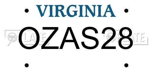 OZAS28 Virginia License Plate
