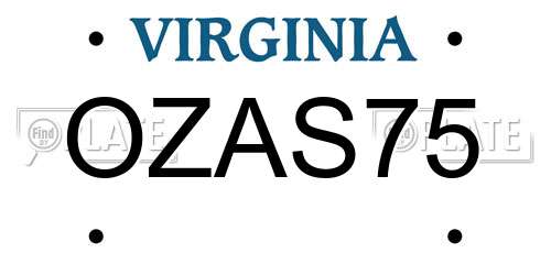 OZAS75 Virginia License Plate
