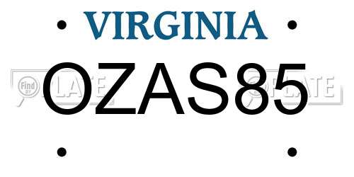 OZAS85 Virginia License Plate