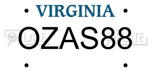 OZAS88 Virginia License Plate