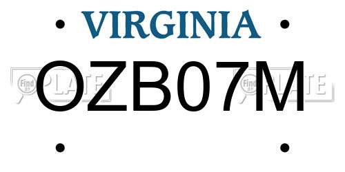 OZB07M Virginia License Plate