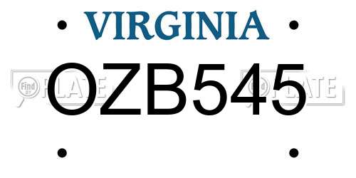 OZB545 Virginia License Plate