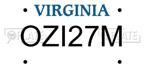 OZI27M Virginia License Plate