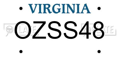 OZSS48 Virginia License Plate