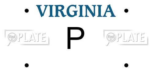 P Virginia License Plate