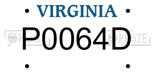 P0064D Virginia License Plate