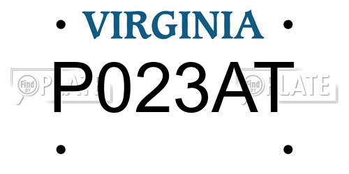 P023AT Virginia License Plate