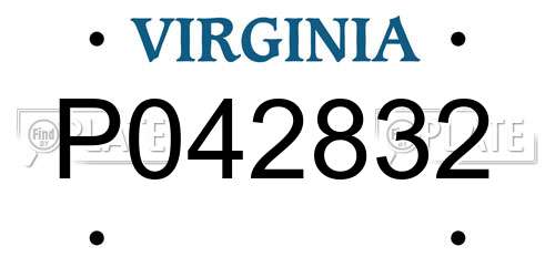P042832 Virginia License Plate