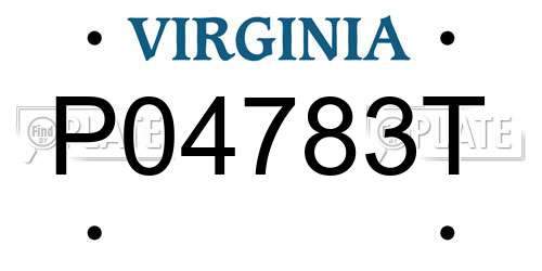 P04783T Virginia License Plate