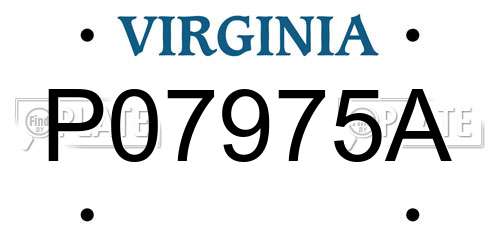 P07975A Virginia License Plate